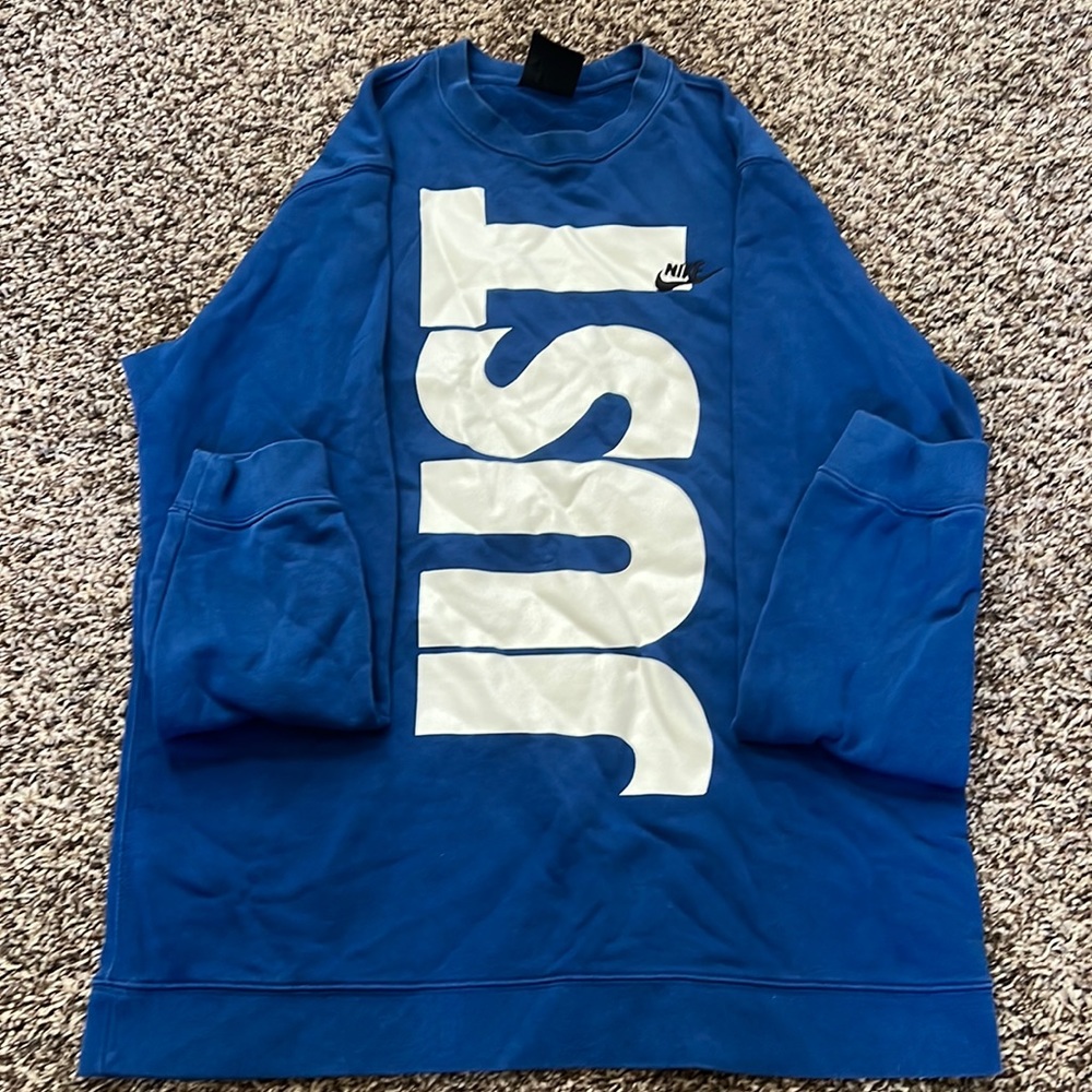 Nike Blue and White Sweatshirt